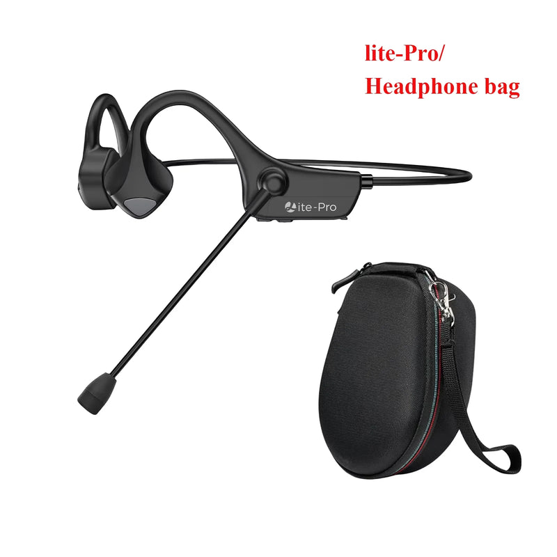 Wireless Bluetooth Headset Bone Conduction Earphones Fast Charge Sports Gaming Headphones with Dual CVC8.0 Noise-canceling Mic