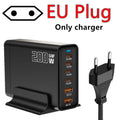 200W Desktop USB C Quick Charger GaN PD Fast Charger 6 Port Mobile Charging Adapter For Laptop iPhone 17 16 15 Samsung Xiaomi