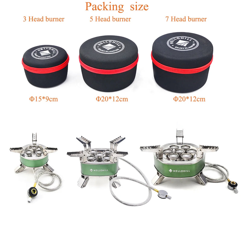 Strong Fire Stove High Firepower Portable Outdoor Stove Camping Gas Stove Folding Head Burner with Storage Bag For Hiking