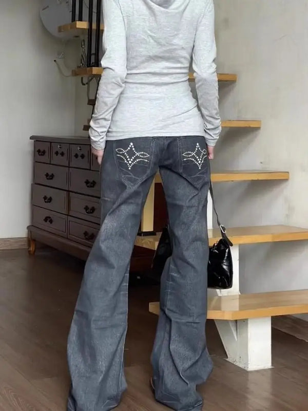 Jeans Women Y2k Pants Vintage Low Rise Bootcut Distressed Denim Trousers  Women  Design  Autumn Winter Fashion