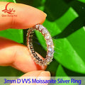 3mm or 2mm Round D VVS Moissanite Full Eternity Band S925 Silver Jewelry Women Engagement Gift Party Dating | SAMAG
