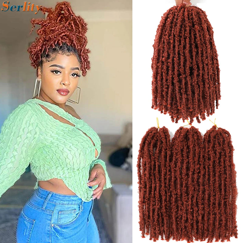 Short Butterfly Locs Crochet Hair Black Crochet Bob Hair 14”12” Light Weight Messy Distressed Butterfly Faux Locs Crochet Braids