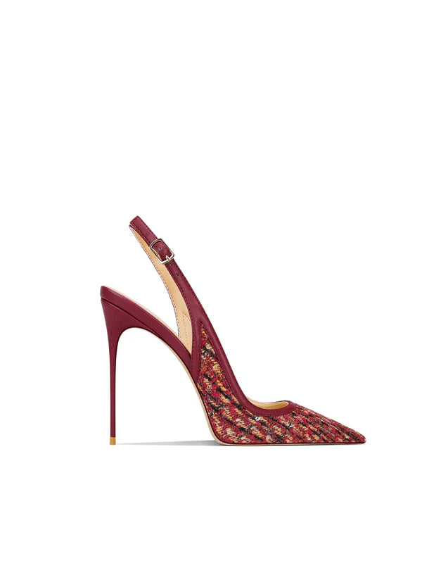 Thin Heel Pointed 2025 New High Heels Women's Red Fabric Versatile