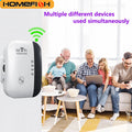 HOMEFISH WiFi Extender 300Mbps Wireless Signal Repeater 2.4G WiFi Amplifier with LAN Port, WPS One-Click Connection, WiFi Range