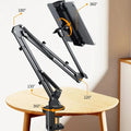 2PCS Wide Compatibility Metal Tablet Bracket, Adjustable Rotation Holder for iPad Series and Android Tablets