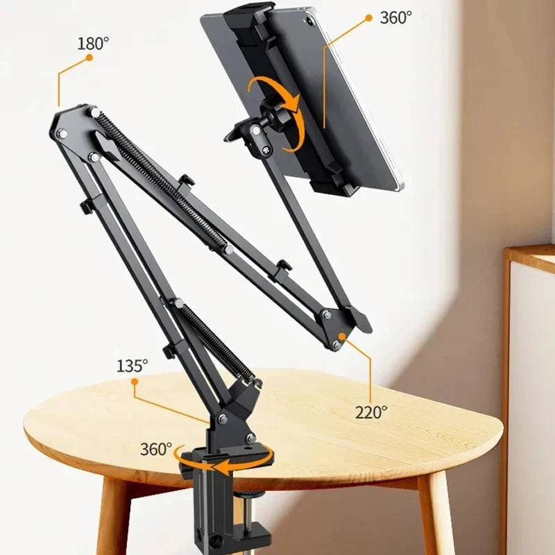 2PCS Wide Compatibility Metal Tablet Bracket, Adjustable Rotation Holder for iPad Series and Android Tablets