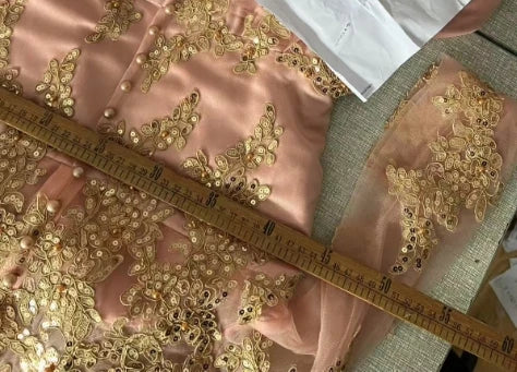 Customized Elegant Long Sleeves Evening Gowns Neck | SAMAG