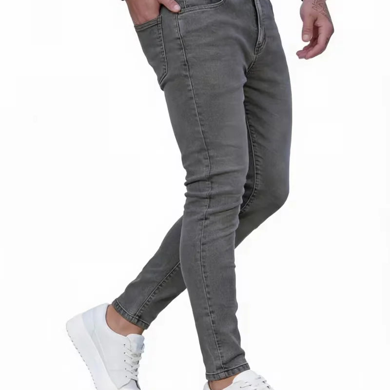 Men'S Street Tight Good-Looking Jeans, Color Graphite | SAMAG