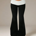2026 Summer Women's Cross-border Sexy Leopard Print Patchwork High Waist Elastic Slim Fit Butt Lifting Slimming Flare Pants