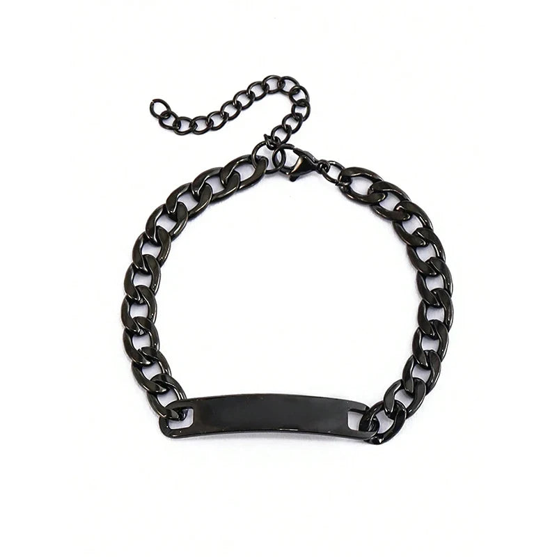 Stainless Steel Personalized Name Bracelets and Bangles for Man Woman Custom Nameplate Date DIY Jewelry - Visuel 7 | SAMAG