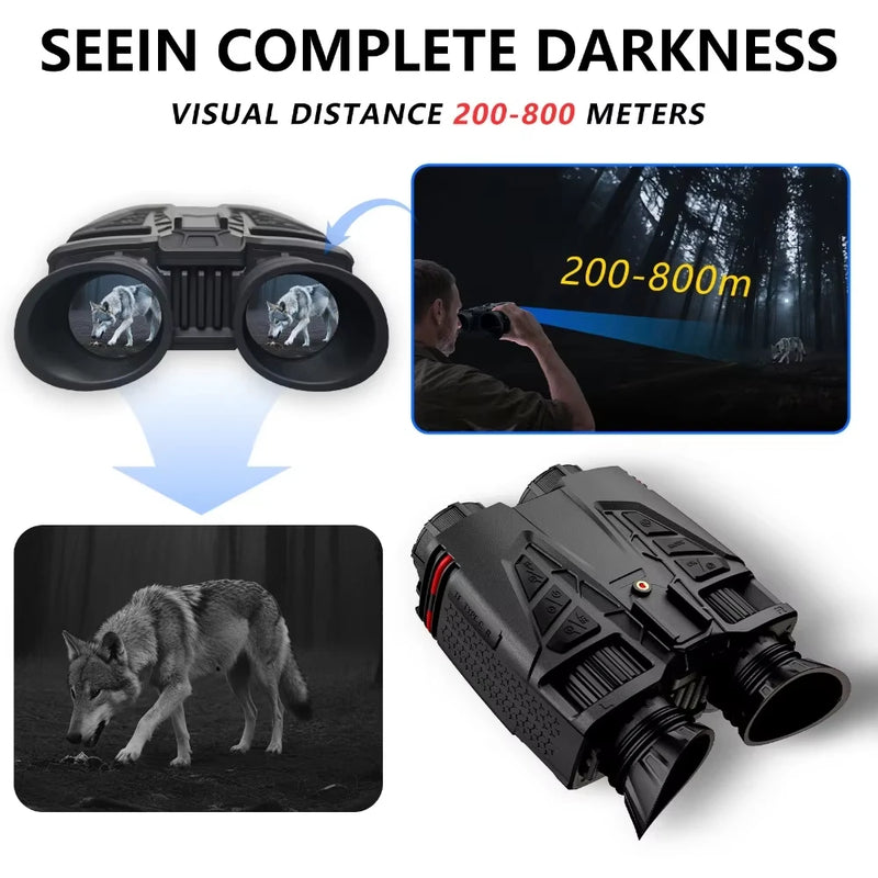 ZIYOUHU NVC800 Infrared 16X Digital Zoom 4K Night Vision Binoculars WIFI Head-Mounted IR Night Vision Goggles 800m with Altitude