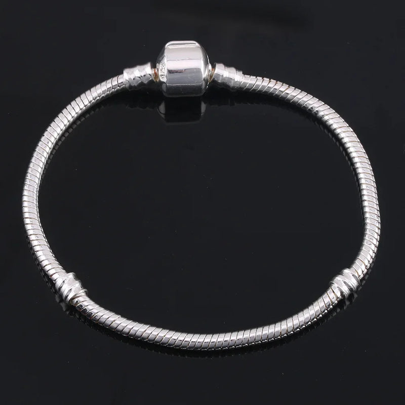925 Sterling Silver Snake Chain DIY Charm Bracelet for Women Gift Jewelry with Bracelets for Women браслет серебряный