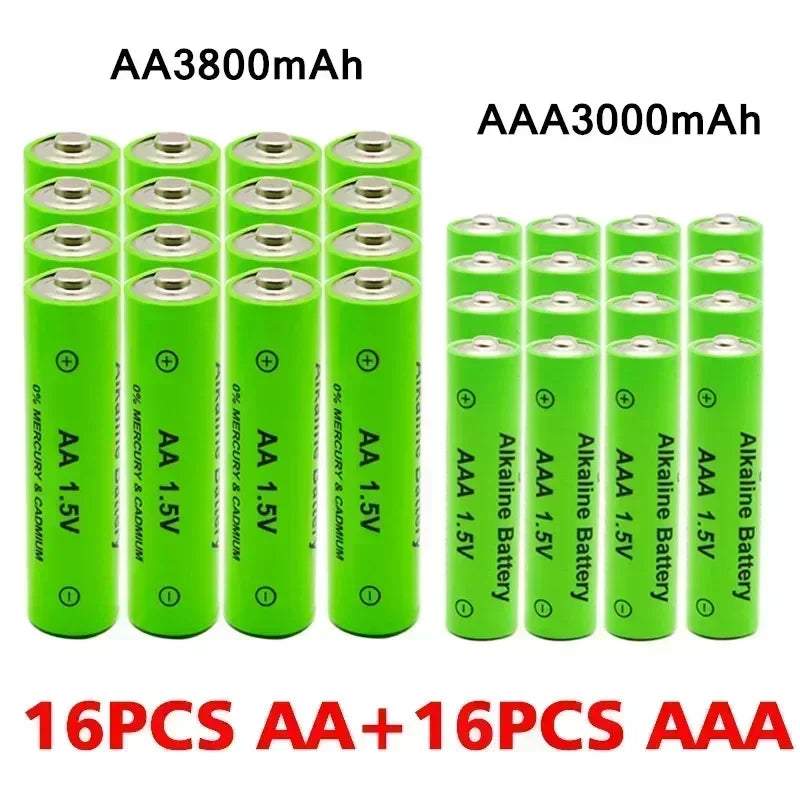 New AA + AAA Rechargeable AA 1.5V 3800mAh / 1.5V AAA 3000mah Alkaline Battery Flashlight Toys Watch Replace Ni-Mh Battery