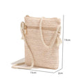 Fashion Straw Shoulder Bag Woven Square Phone Bag Handbags
