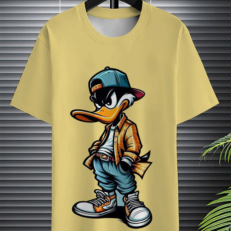 The summer new men's suit features an interesting cartoon duck print casual and fashionable polyester wear - View 4 | SAMAG