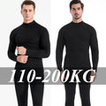2pcs Winter Men Thickening Velvet Thermal Underwear Plus Size Tops Pants Half-high Collar Long-sleeved T-shirt Warm Pullovers