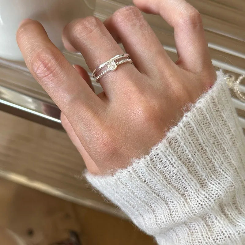 925 Sterling Silve Love Heart Hollowed Out Ring For Women Girl Extremely Fine Korea Ins Jewelry Gift Dropshipping