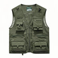 Men's Vest Summer Casual Photography Fishing Multi-Pocket Vest Outdoor Leisure Mountain Climbing Sleeveless V-Neck Custom Logo