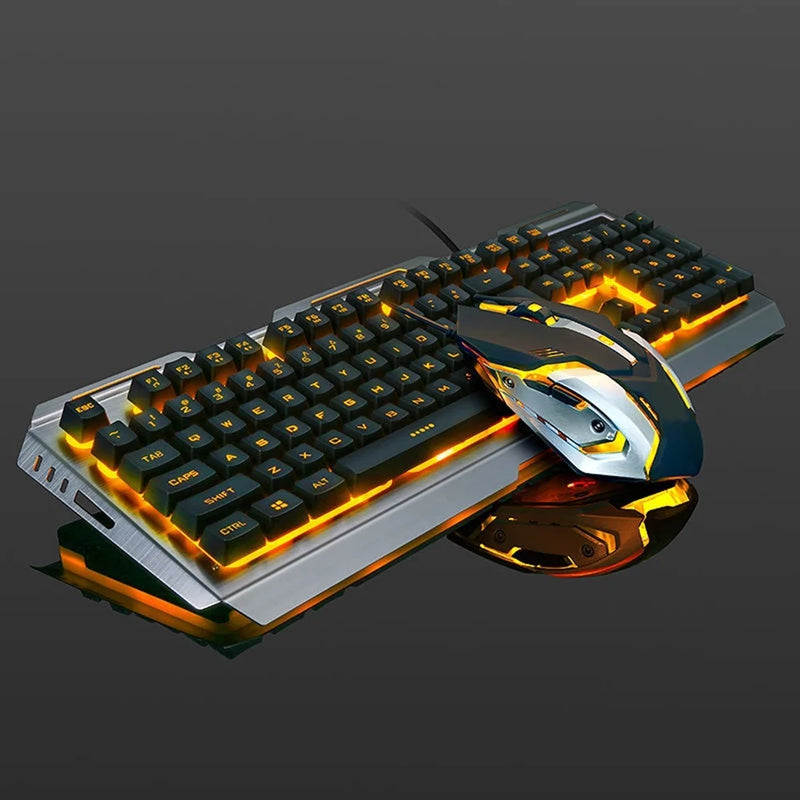 V1 USB Wired Mechanical Gaming Keyboard and Mouse Combo Ergonomic Keyboards Plating Mouse for PC Laptop Computer Gaming