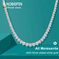 KNOBSPIN 3 Claw D VVS1 Moissanite Tennis Necklace s925 Sterling Silver 18k White Gold GRA Certified Wedding for Women | SAMAG