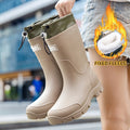 Thick-soled wear-resistant rubber shoes for men and women, mid-calf waterproof anti-slip fishing construction site rain boots