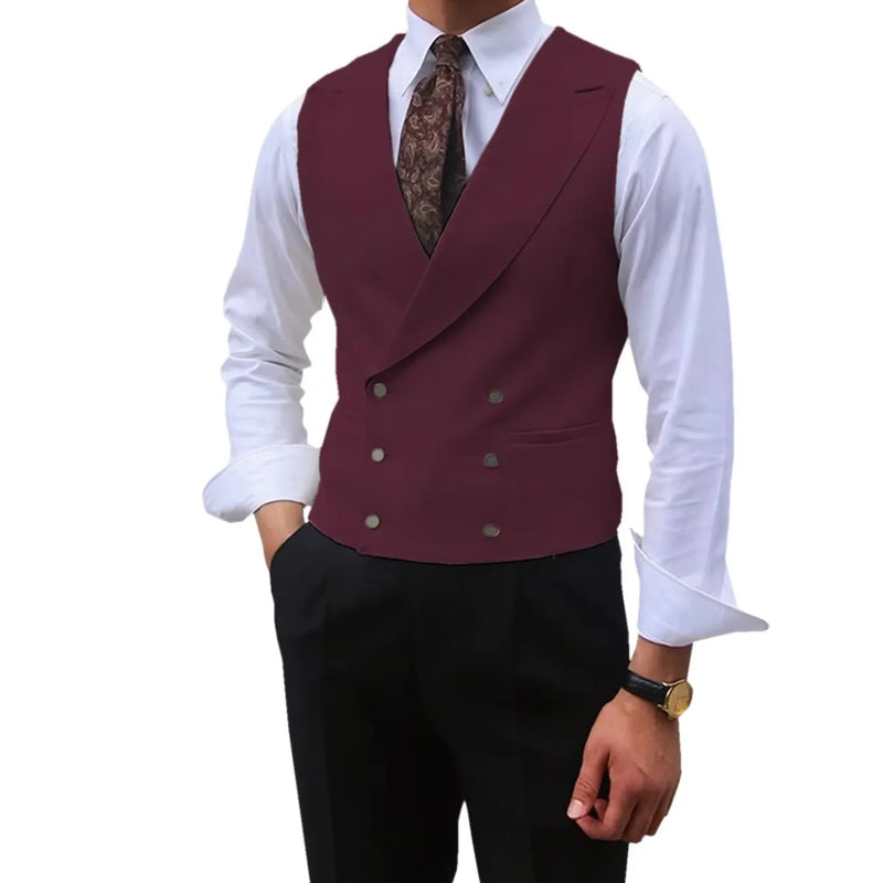 Fashion Solid Vests for Men Casual Style Sleeveless Male Fashion Waistcoat 1 Piece Slim Fit Beach Prom Party Suits Vest
