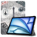 Tablets case  For Ipad air11 2024 11 inch Book Flip Cover with Stand Auto Wake Sleep  Three fold Caster hard shell