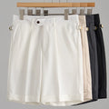 Old Money Style Men's Tencel Wool Blend Suit Shorts – Breathable, Anti-Wrinkle, Mid-Rise Casual Summer Shorts