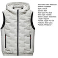Men Autumn Winter Thickened Waistcoat Hooded Sleeveless Zipper Placket Vest Coat Down Vest Outwear Men's Iinsulated Vest
