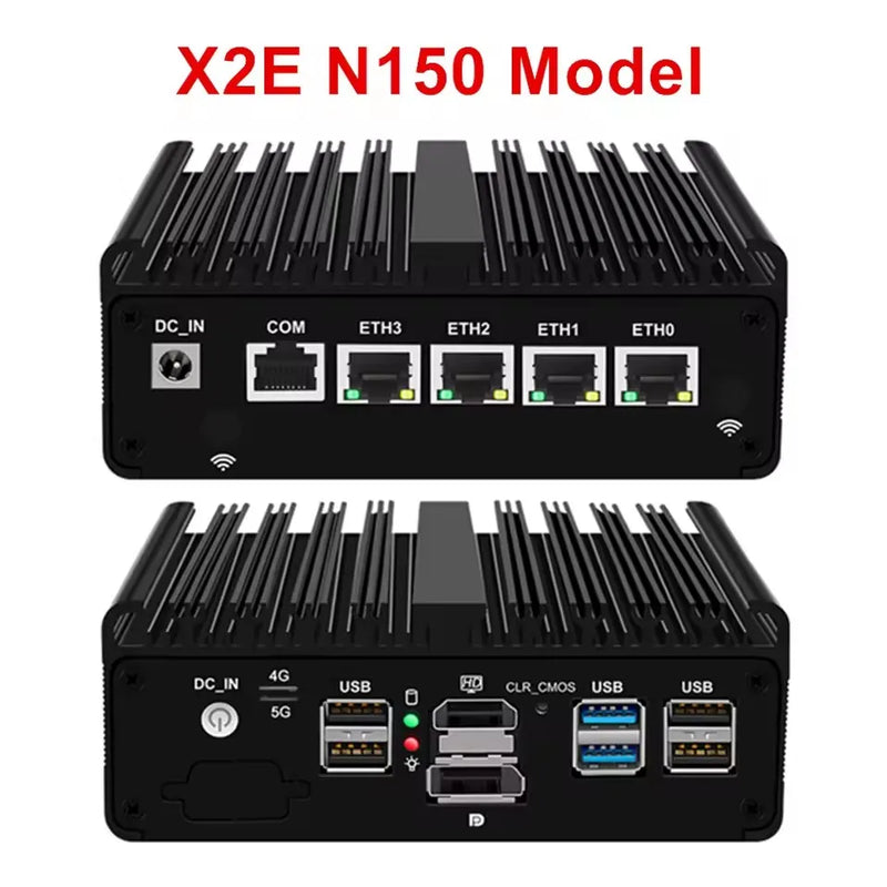 12th Gen Intel N150 7305 Fanless Firewall Computer 4x 2.5G LAN N5105 J6412 J5005 Barebone Mini PC OPNsense pfSense Home Server