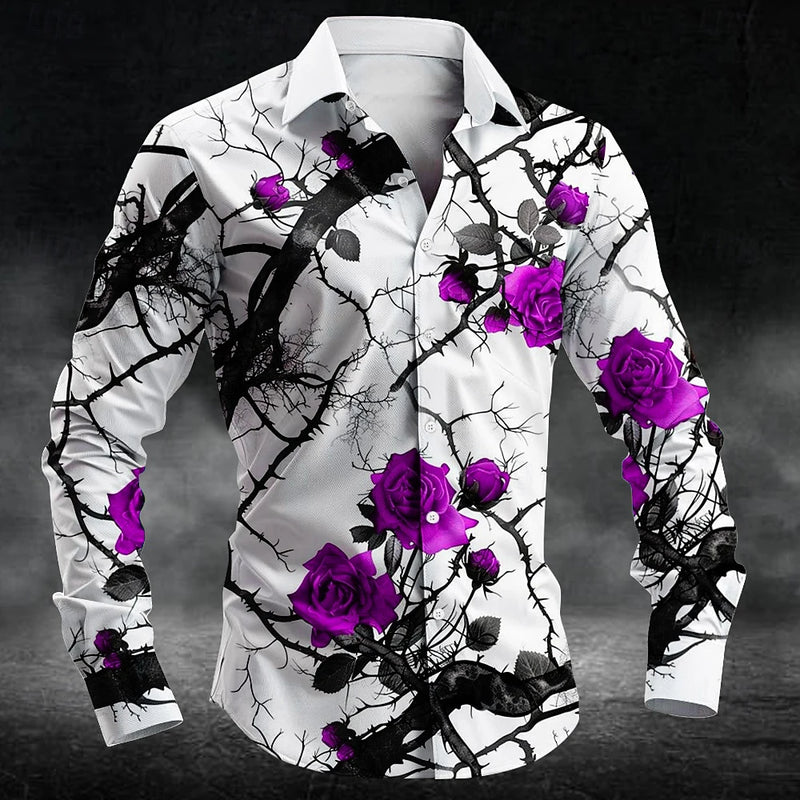 Fashion plum blossom pattern 3d Print Men Long Sleeve | SAMAG