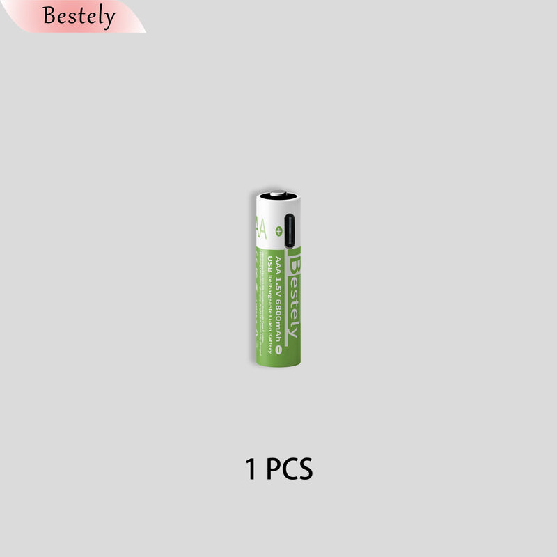 New 1.5V AAA 6800mAh Rechargeable Lithium Batteries High Capacity AAA Li-ion Battery Type-C USB 2000 Times Cycle with Free Cable