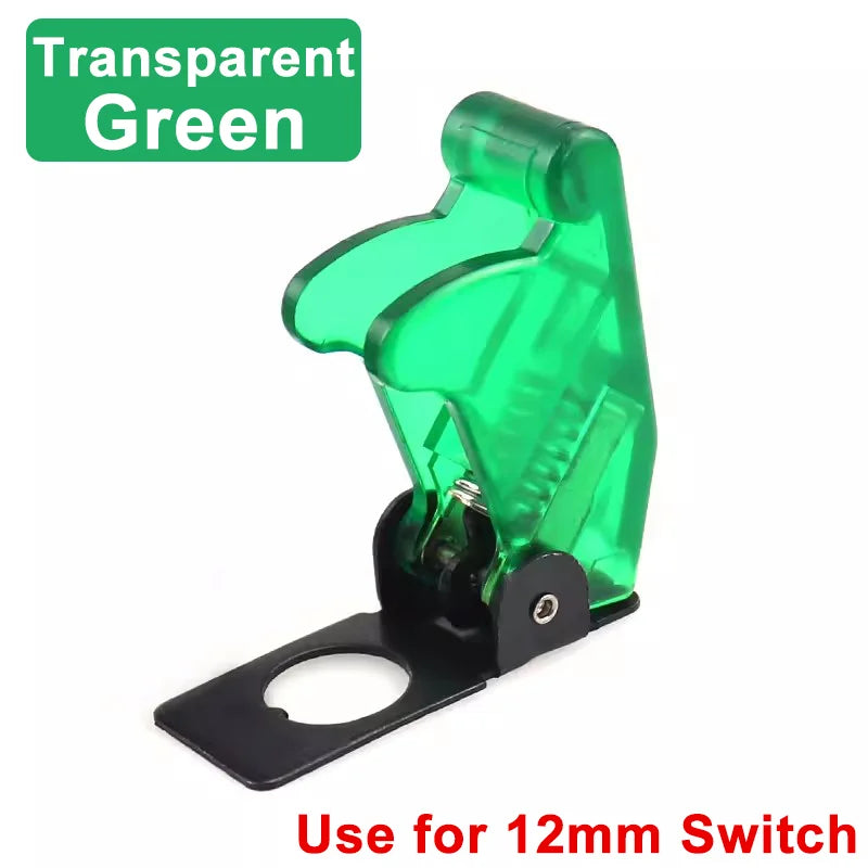 Auto Car Boat Truck Illuminated Led Toggle Switch ON OFF With Safety Aircraft Flip Up Cover Guard 12V20A Transparent
