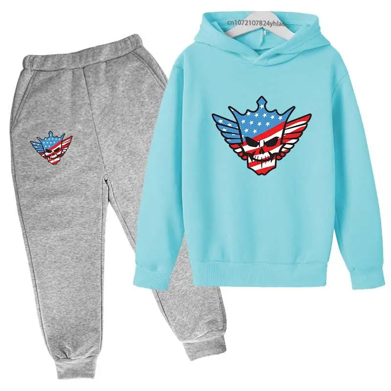 Kids Autumn Spring Fashion Cody WWE Pullover Hoodie+Pants | SAMAG