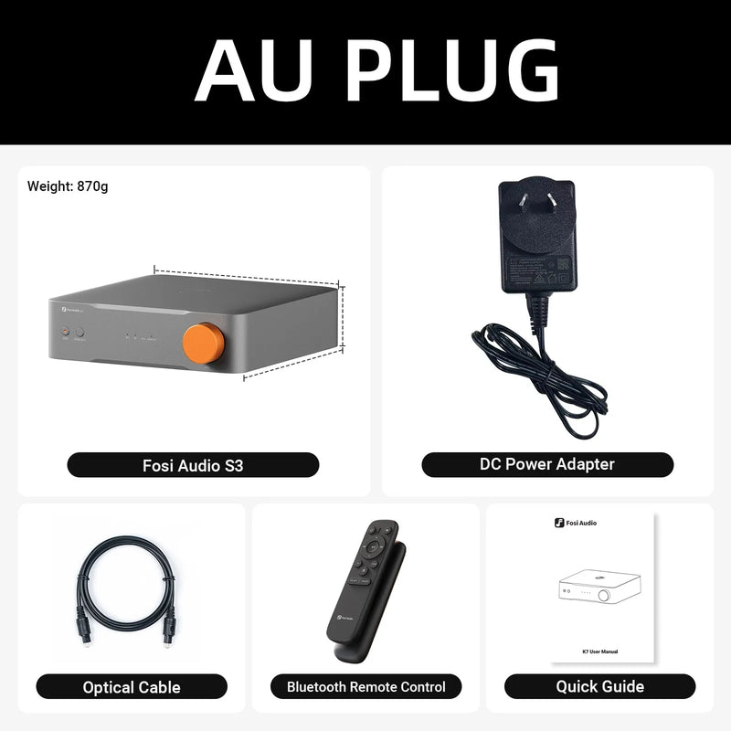 Fosi Audio S3 HiFi Music Streamer Bluetooth 5.3 AKM4493SEQ DAC Preamp Network music Player Compatible with AirPlay2, Google Cast
