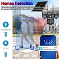 Solar 4G/WIFI IP Camera 15MP Three Lens Three Screen  Waterproof Monitor Night Vision Security Protection PTZ Video Surveillance