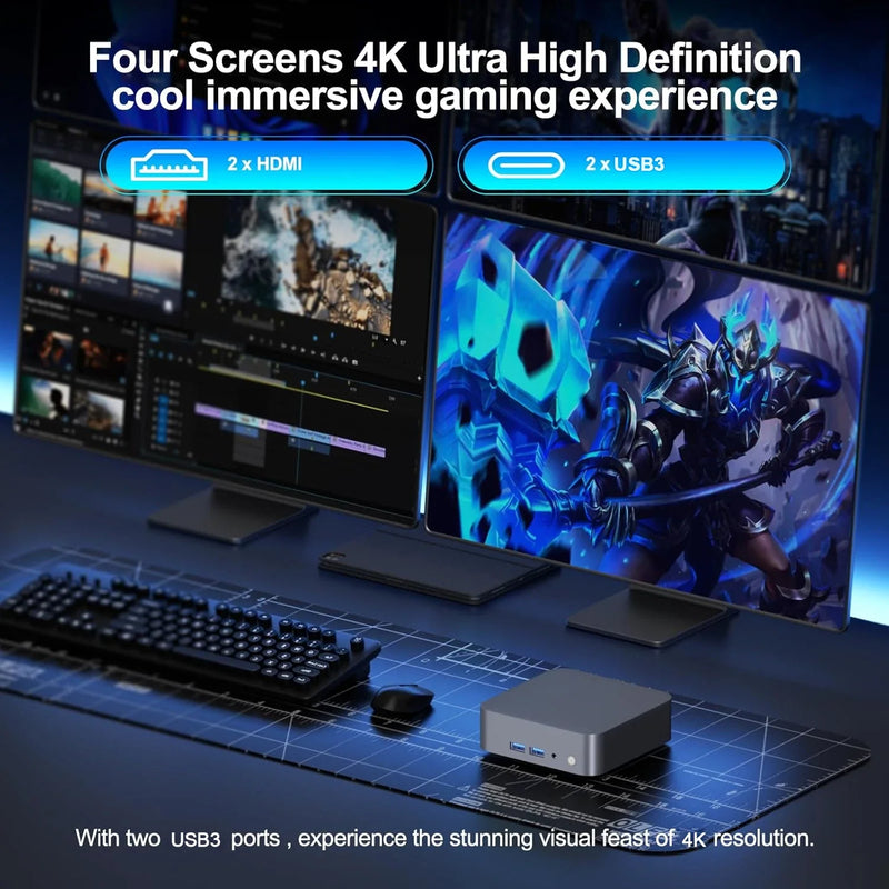 2026 Mini PC Intel N150 Core I3 6100U Windows 11 Computer 16GB 32GB DDR4 1TB 2TB SSD 4K HD Gaming Portable Desktop PC Gamer