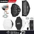 NEW！AMBITFUL Q1 Mini Bowens/GODOX Mount 30cm 45cm Octa Softbox 20*55cm Strip Softbox 30cm Softball 45cm Bounce Softbox For GODOX