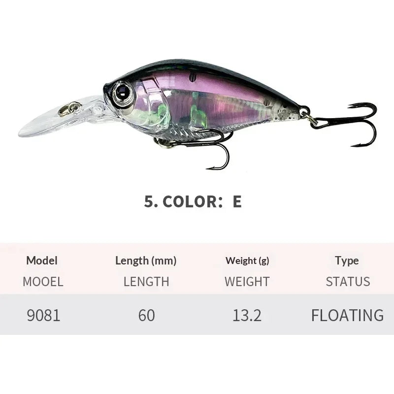 60mm 13.2g Crankbait Fishing Lures Floating Wobbler | SAMAG