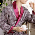 4XL 5XL Men's Luxury Pajamas Robes Silk Kimono Robe Long Sleeve Bathrobe Satin Nightgown Male Summer Home Clothing Oversize