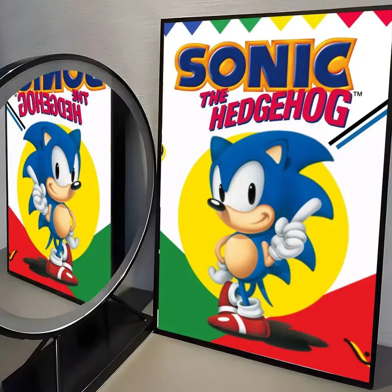Sonic the Hedgehog HD Poster Art  Waterproof Wall Sticker for Home Living Room Bedroom Aesthetic Decoration