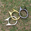 Women Men Cute Cat Ear Rings Self Defense Metal Knuckle | SAMAG