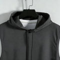 New sleeveless vest top for men with a casual temperament, trendy and lazy men's youth, trendy and trendy hooded (non removable)