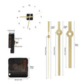 Wall Clock Quartz Movement Mechanism with Golden Hands Pointer Set, Metal Hook for Clock DIY Clock Repair Parts Replacement
