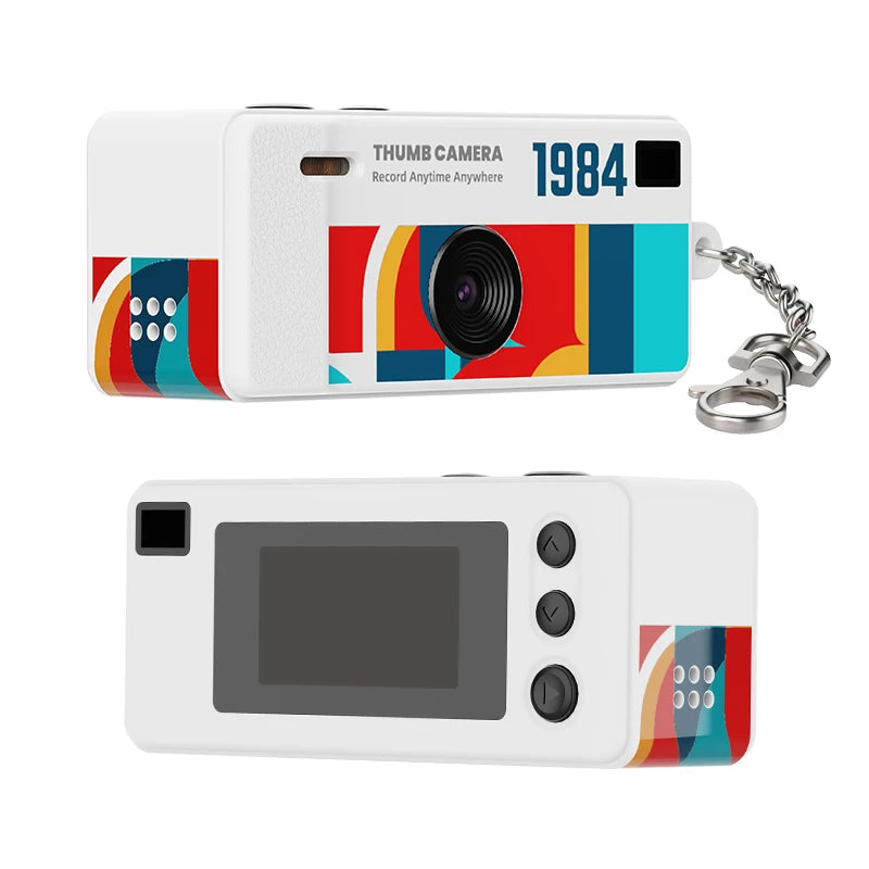 Digital Camera 0.96 Inch Mini Keychain Camera Retro Support Memory Card 1080P Very Small Camcorder Video Recorder with Flash