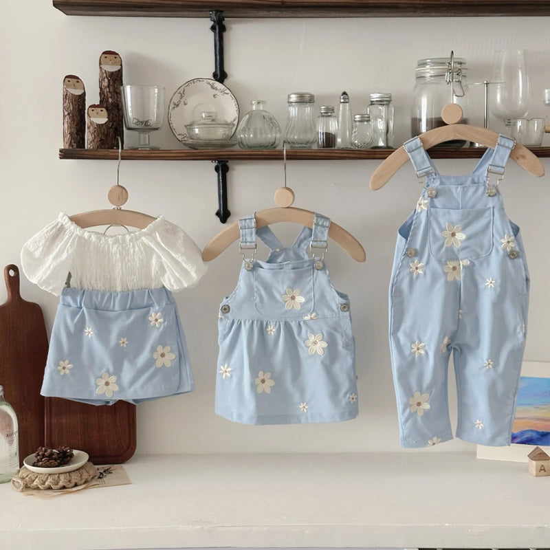 6M -3Y Baby Clothes Outfits Summer New Korean Style Short sleeve + Flower Embroidery Shorts Sets Toddler Costume Cute Girls Suit