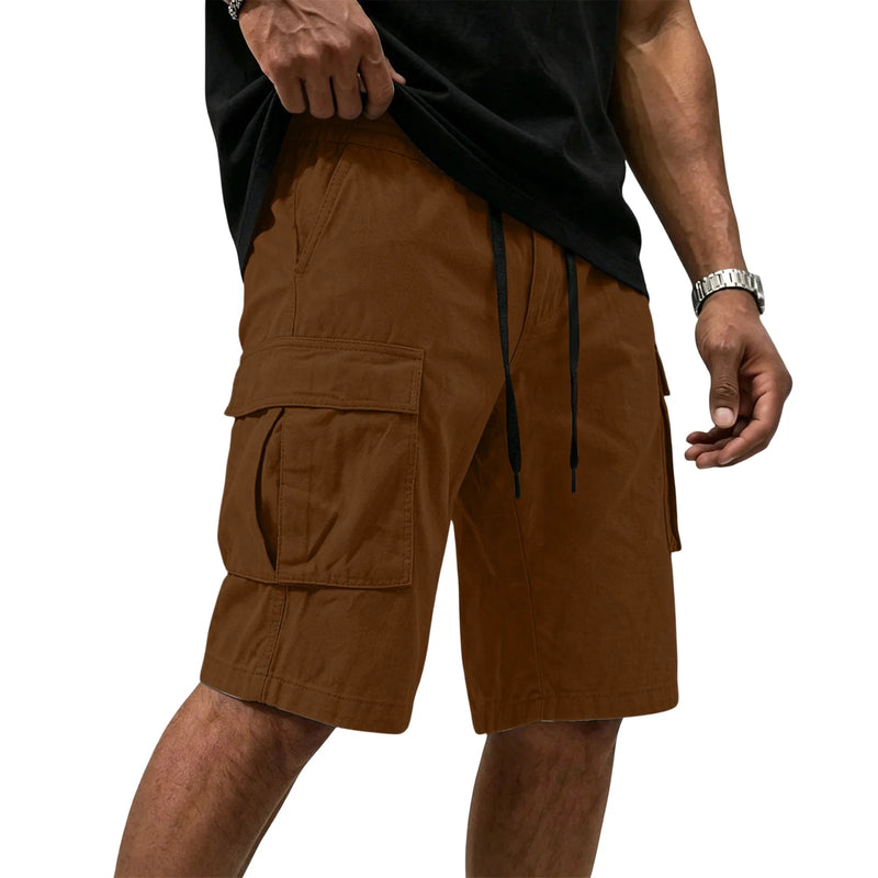 Men Multi-color Cargo Shorts Summer Loose Drawstring | SAMAG