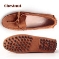 Cow leather womens shoes suede flats bow tie moccasins big size casual shoes size34-44