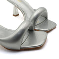 New Arrival High Heel Slippers Women's Slip-on Thin Heel Open Toe Fashion Sandals Summer Square Toe Heel Party Dress Shoes 36-42