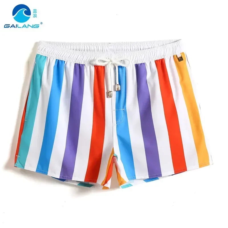 Striped Men Casual Shorts Beach Pants Board Short Quick Dry Sports Trunk Summer Seaside Beachwear Loose Homewear Sleeping Pajama